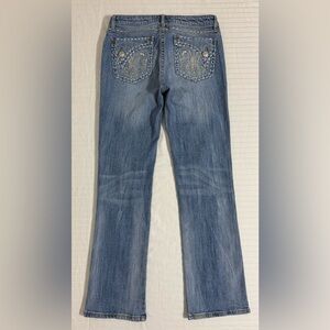 Wrangler Rock 47 Low Rise Bootcut Jeans Embellished Cowgirl Western Size 9/10